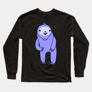 Excited Purple Sloth Long Sleeve T-Shirt